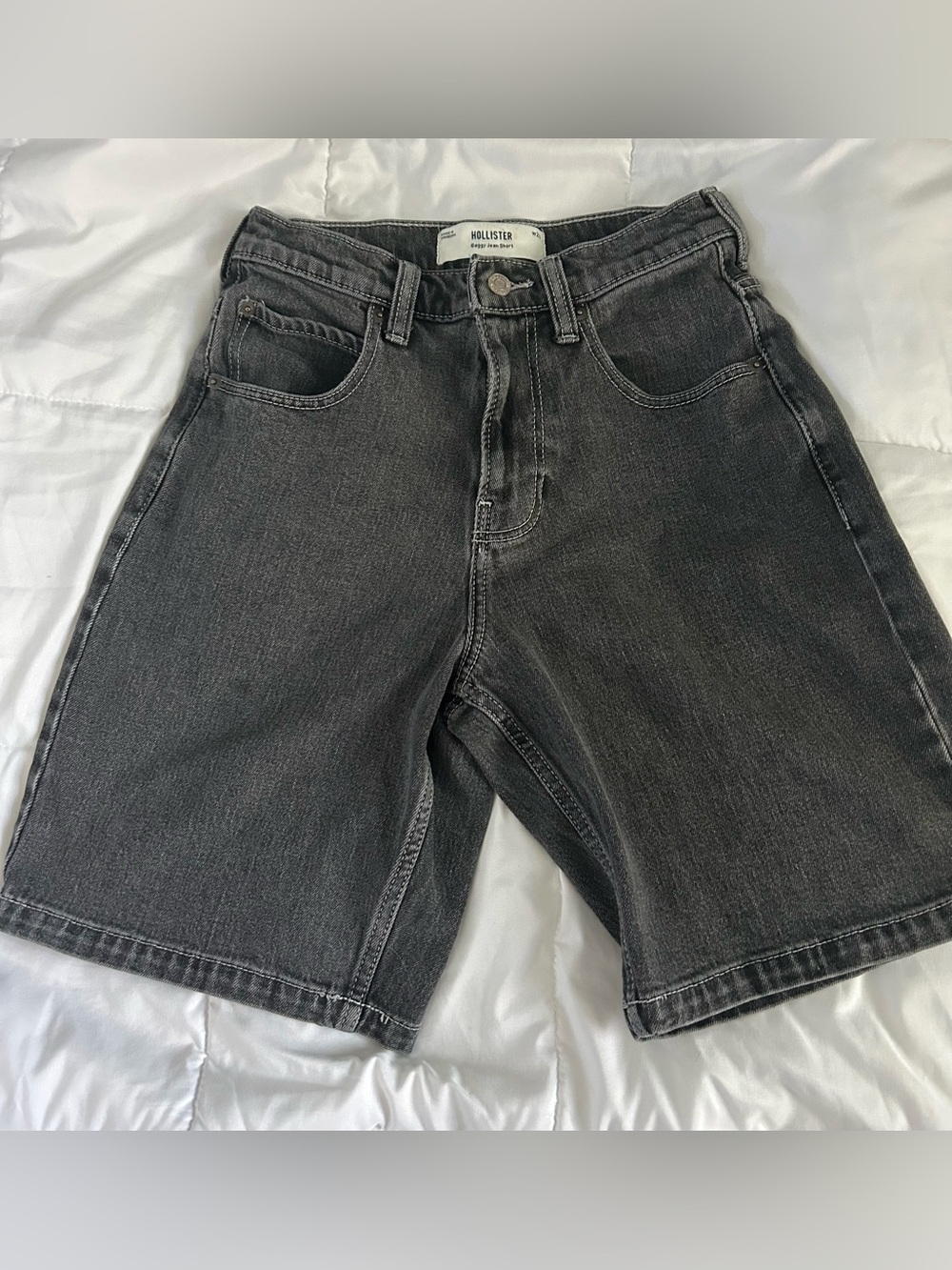 Hollister Men's Charcoal Black Denim Shorts